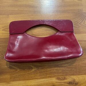 Elegant Red Leather Clutch
